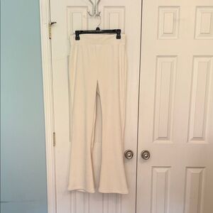 Yogalicious Cream Flared Track Pants